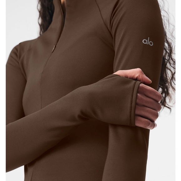 Airlift Winter Warm 1/4 Zip Long Sleeve - Espresso - Picture 3 of 3